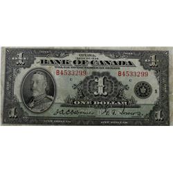 KKK.1935 BANK OF CANADA $1 BANK NOTE
