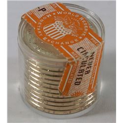 CCC.SEALED ROLL OF 12 JOHN ADAMS USA DOLLAR COINS