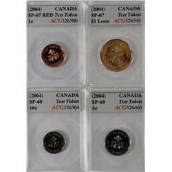 O.2004 TEST TOKEN 4 PCS 1C, 5C, 10C, DOLLAR