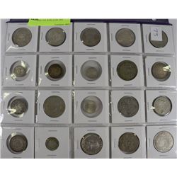 QQQ.SHEET OF WORLD SILVER COINS