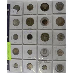 QQQ.SHEET OF WORLD SILVER COINS
