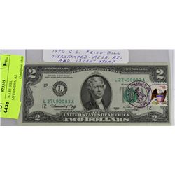 OOO.1976 USA $2 BILL OVERSTAMPED MESA, A2
