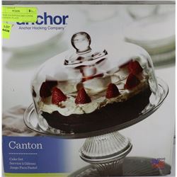 ANCHOR HOCKINGS CAKE COVER AND DESERT PLATE
