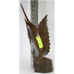 HAND CARVED HARDWOOD SWORDFISH