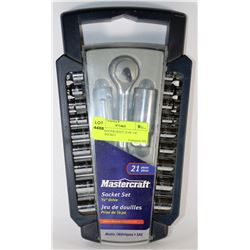 NEW MASTERCRAFT 21-PC 3/8" DRIVE SOCKET
