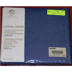 WHOLE HOME QUEEN DUVET COMFORTER/COVER AND