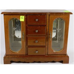 LARGE WOODEN JEWELLERY BOX