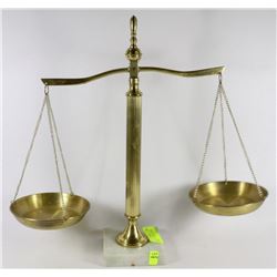 BRASS AND MARBLE WEIGHING SCALES