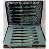 Image 1 : VINTAGE GOLD AND EBONY STEAK SET IN CASE