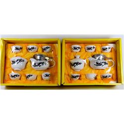 2 DRAGON TEA SETS WITH INFUSERS