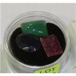 #31-NATURAL RUBY,EMERALD,SAPPHIRE 3PCS 29CT