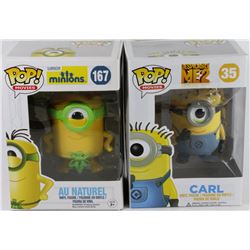 2 FUNKO POPS MINIONS - CARL & AU NATUREL
