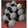 Image 1 : SET OF DUMBELLS ON STAND