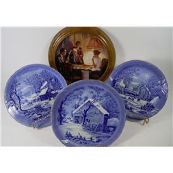 FLAT WITH FRAMED NORMAN ROCKWELL PLATE AND GERMAN
