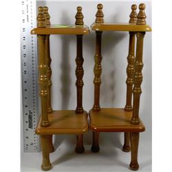 PAIR OF SMALL MAPLE WOOD STANDS