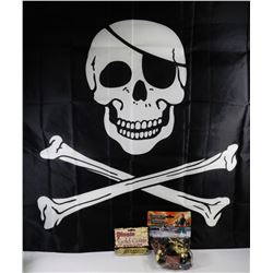 PIRATE ADVENTURE PACK. INCLUDES FULL SIZE FLAG,