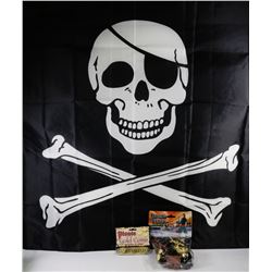 PIRATE ADVENTURE PACK. INCLUDES FULL SIZE FLAG,