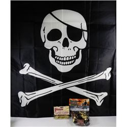 PIRATE ADVENTURE PACK. INCLUDES FULL SIZE FLAG,