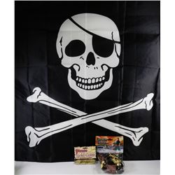 PIRATE ADVENTURE PACK. INCLUDES FULL SIZE FLAG,