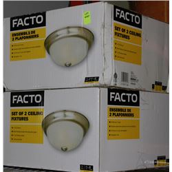 SET OF 2 FATCO CEILING LIGHTS - SATIN PLATINUM