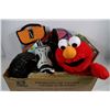 Image 1 : BOX WITH ASSORTED KIDS ITEMS INCLUDING ELMO, POOH