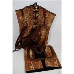 32" STEAMPUNK STEEL-BONED CORSET, BROWN COTTON