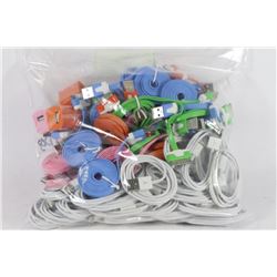 BAG OF 65 I-PHONE PLUG AND CORDS