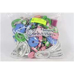 BAG OF 65 I-PHONE PLUG AND CORDS