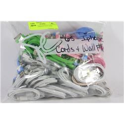 BAG OF 65 I-PHONE PLUG AND CORDS