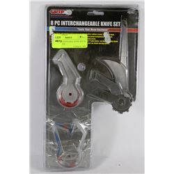 8PC. INTERCHANGEABLE KNIFE SET IN PLASTIC CASE