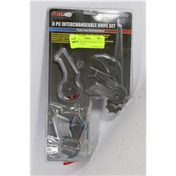 8PC. INTERCHANGEABLE KNIFE SET IN PLASTIC CASE