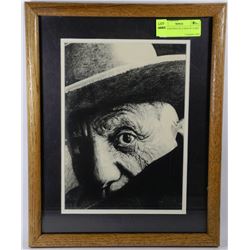 1970'S PAINTING OF A MAN IN A HAT