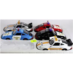 TRAY OF 5 ASSORTED METAL CARS W/PULL BACK ACTION