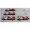 Image 1 : TRAY OF 4 FIRE TRUCKS W/PULL BACK ACTION