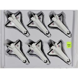 TRAY OF 6 SPACE SHUTTLES W/ PULL BACK ACTION