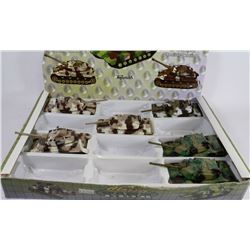 FLAT OF 6 DIE CAST TANKS WITH PULL BACK ACTION