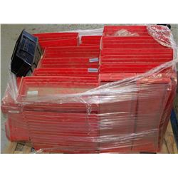 PALLET OF RED PLASTIC TRAYS