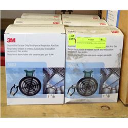 6 BOXES OF 3M RESPIRATORS FOR ACID GAS