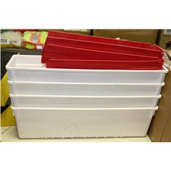 RED & WHITE PLASTIC TRAYS