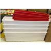 Image 1 : RED & WHITE PLASTIC TRAYS