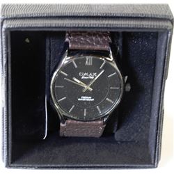 MENS OMAX WATCH - BROWN LEATHER STRAP