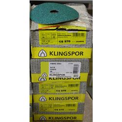 LOT OF 4 BOXES OF KLINGSPUR 5"X7/8 FIBRE DISCS