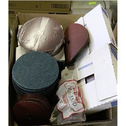 1 BOX OF ASSORTED NORTON SANDING & ABRASIVE DISCS