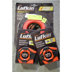 LOT OF 3 LUFKIN TAPE MEASURES ONE-100' AND