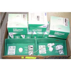 BOX OF KIM TECH WIPES AND LENS CLEANING STATIONS