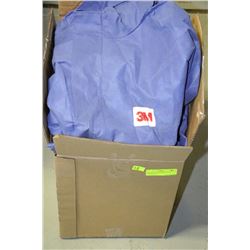BOX OF 3M DISPOSABLE BLUE COVERALLS