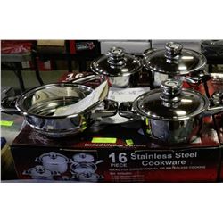 16 PCE 7 PLY STAINLESS STEEL WATERLESS COOKWARE