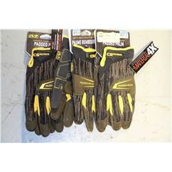 3 PAIRS OF MECHANIX COMMERCIAL PADDED WORK GLOVES