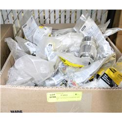 BOX OF MISC STANLEY HARDWARE PACKAGES