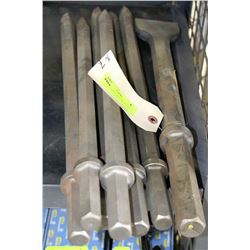 LOT OF 7 LARGE HAMMER CHISELS